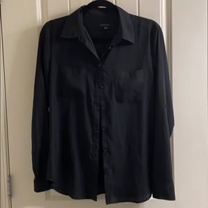 Ann Taylor Black Button-Up Blouse